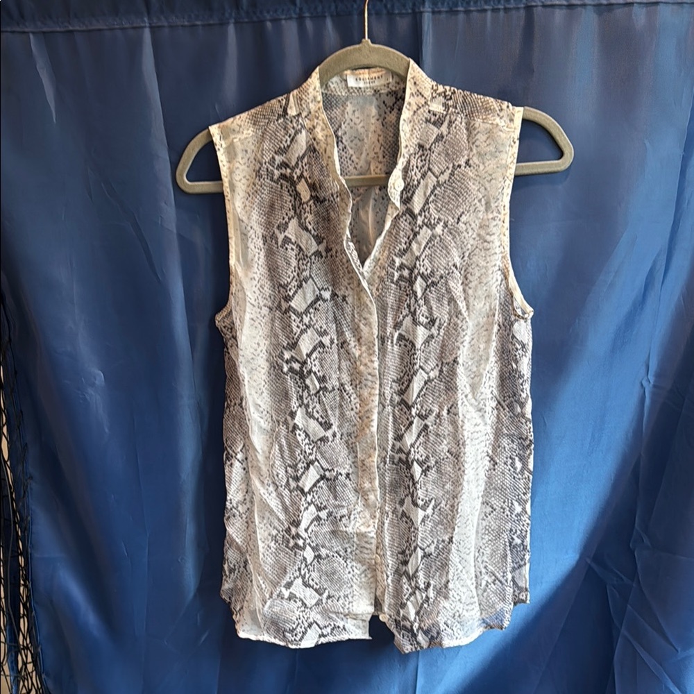Equipment Snakeskin Print Sleeveless Women's Top